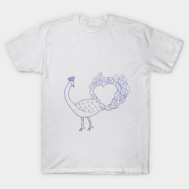 Romancing Peacock T-Shirt by Gnanadev